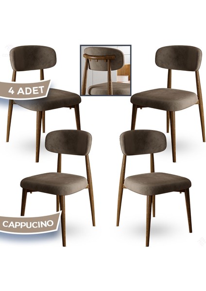 Laos Serisi 4 Adet Cappucino Mutfak Sandalyesi Ahşap Kaplama 1. Sınıf Babyface Kumaş fiyatları