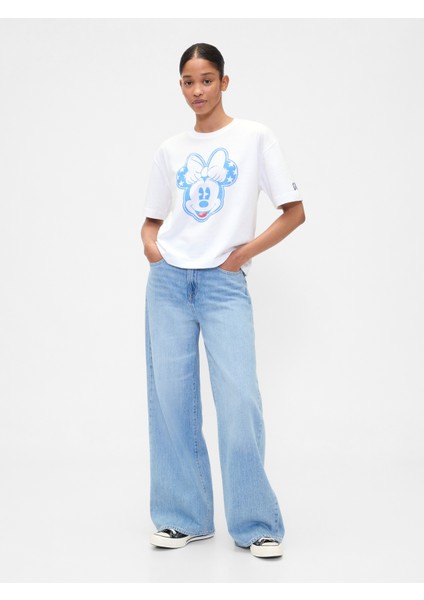 Kadın Beyaz Grafik Baskılı Oversize T-Shirt fırsatları