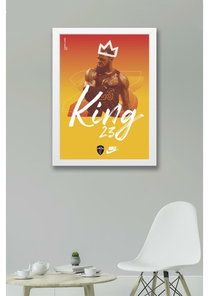 Lebron James 23 King Çerçeveli Tablo - Cleveland Cavaliers Nba Posteri Tablo fiyatları