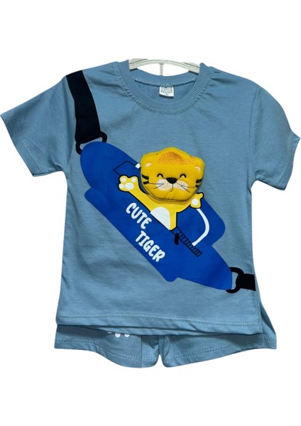 Erkek Çocuk Kaplan Baskılı Yazlık Takım – 3D Kaplan Detaylı fiyatları