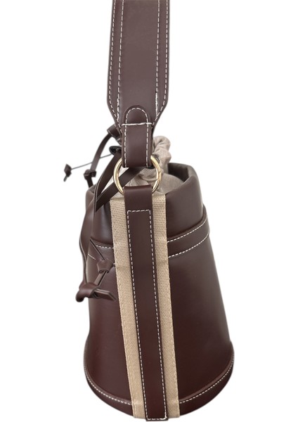 Deri Kahverengi Kova Sade Kadın Omuz ve El Çantası fiyatları