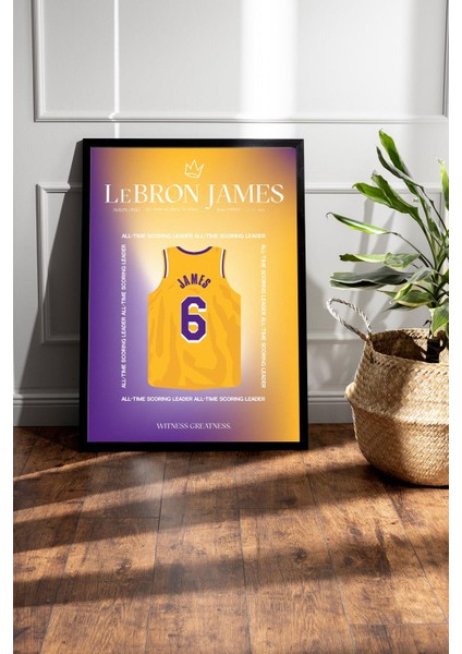 Lebron James Jersey Çerçeveli Tablo - Los Angeles Lakers Nba Posteri Tablo fiyatları