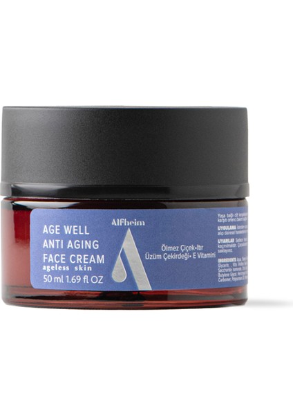 Alfheim age Well Anti Aging Yüz Kremi/ Ince Çizgiler ve Için/ Gerginlik Verir/ 50 ml