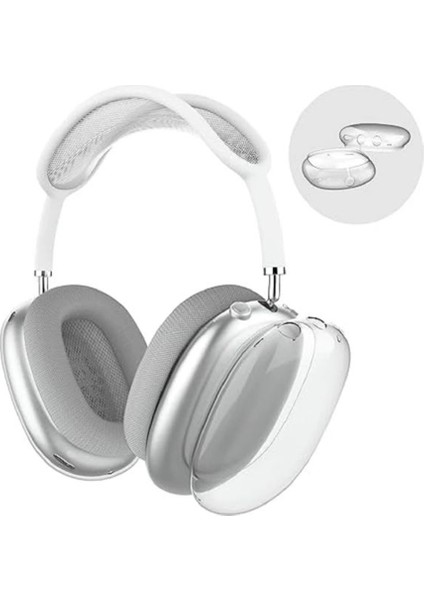 Airpods Max Uyumlu Kulaklık Kılıfı Silikon SF22 Şeffaf