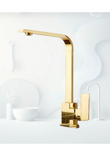 Gold Kare Lavabo Bataryası Aç Kapa 2 Yıl Garantilidir