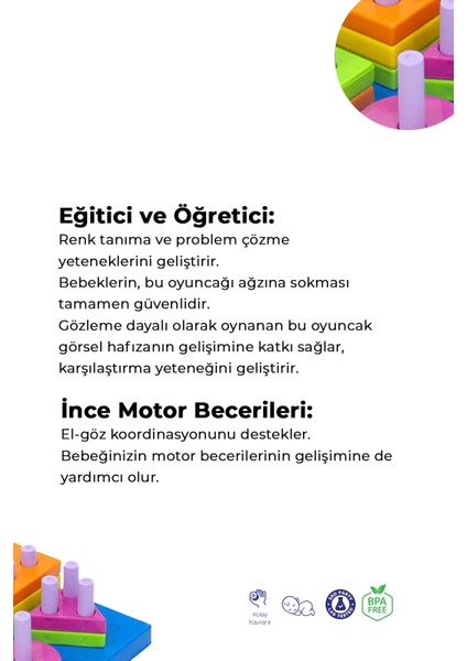 Elite Geometrik Şekiller Bulmaca Bultak Eşleştirme Eğitici Oyuncak 1 Adet