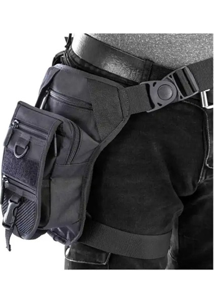 Tactical Siyah Özel Bölmeli Bel ve Bacak Çantası