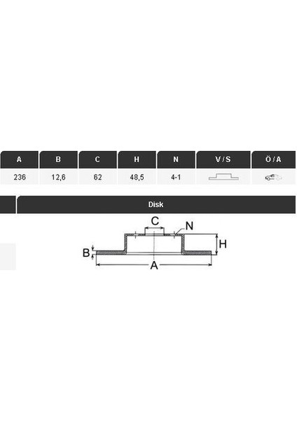 31030 Ön Fren Diski Favorit Forman 93-96 Ym 236 12.8 4dl Adet 002415019