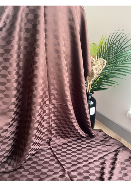 Vavscarfs Koza Desen Pamuk Jakar Şal Koyu Kahve