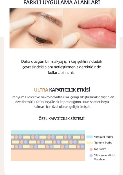 Yüksek Kapatıcı ve Uzun süre Kalıcı Stick Concealer Stay Stick Concealer High Cover 21N(Vanilla)
