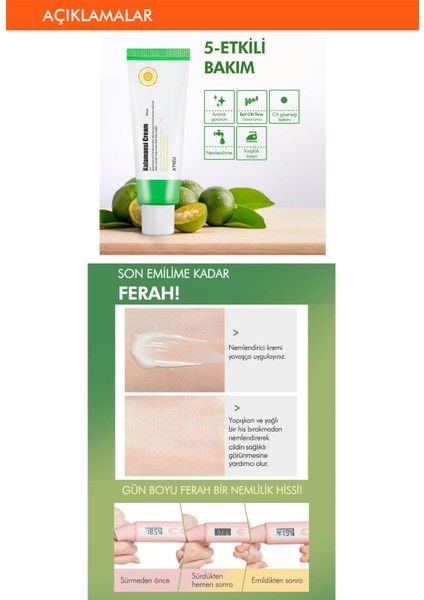 Filipin Limonu İçeren Nemlendirici ve Aydınlatıcı Krem 50g A'PIEU Kalamansi Cream