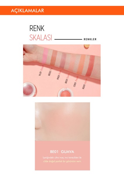 Meyve Renkleriyle Doğal ve Parlak Görünüm Sunan Jel Allık A'PIEU Juicy-Pang Jelly Blusher (BE01)
