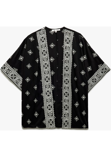 Viskon Yarım Kollu Etnik Kimono fırsatları
