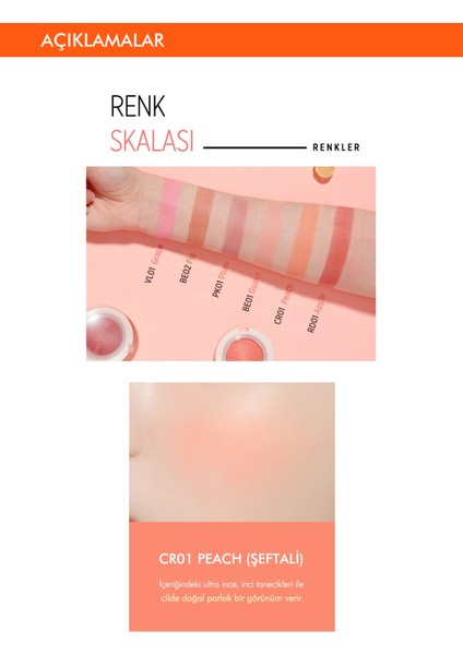 Meyve Renkleriyle Doğal ve Parlak Görünüm Sunan Jel Allık A'PIEU Juicy-Pang Jelly Blusher (CR01)