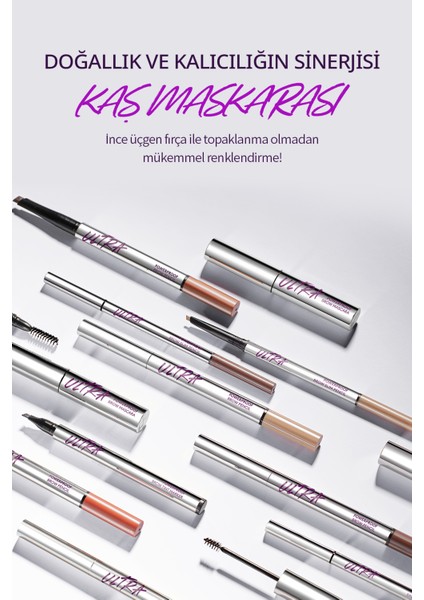 Doğal Görünüm Sağlayan İnce ve Üçgen Fırçalı Kaş Maskaras Ultra Powerproof Brow Mascara (Dark Brown) indirimleri