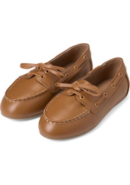 Deri Loafer Ayakkabı Bağcıklı Kaymaz Tabanlı Rahat Model