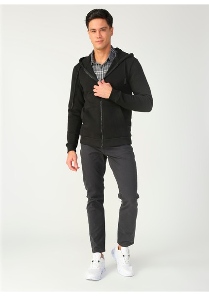 Erkek Zip Hoodie Ceres Life 22018684-BLK fiyatları