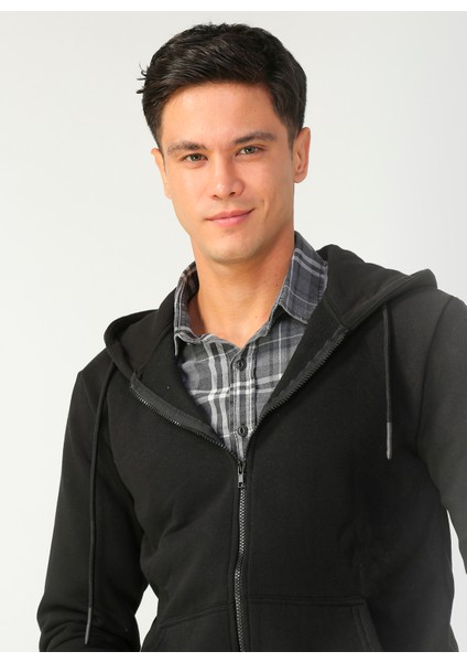 Erkek Zip Hoodie Ceres Life 22018684-BLK modelleri