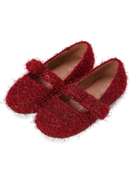 Mia Kırmızı Lurex Çocuk Abiye Ayakkabı, Kadife Kurdele fiyatları
