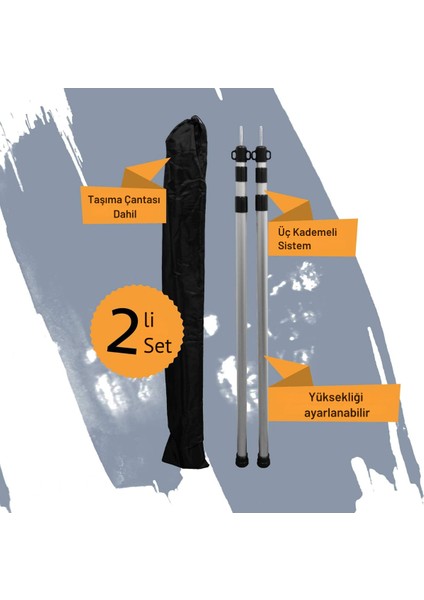 Campair Tarp Pole 2'li Teleskopik Tarp & Çadır & Gölgelik Direği