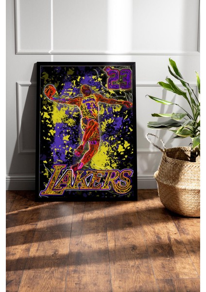 Lebron James Çerçeveli Tablo - Los Angeles Lakers Nba Posteri Tablo fiyatları