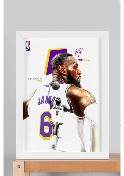 Lebron James Çerçeveli Tablo - The King Nba Posteri Tablo