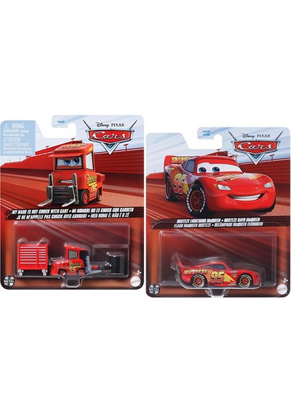 2 Araç Set - My Name Is Not Chuck With Cart & Rusteze Lightning Mcqueen (1/55)