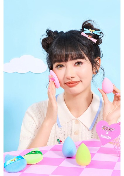 Powerpuff Girls Lisanslı Makyaj Süngeri ve Puf Seti Buttercup modelleri