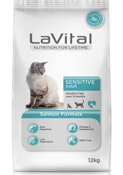 Lavital Sensitive Somonlu Yetişkin Kedi Maması 12 kg