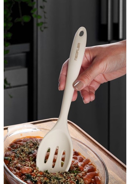 Silikon Izgaralı Kaşık Bej