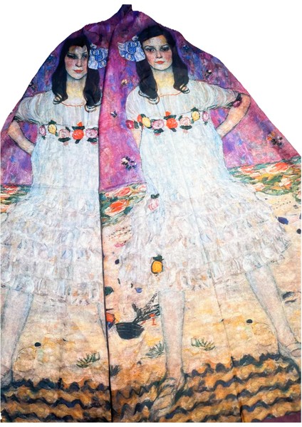 Fular Gustav Klimt Figür Baskılı