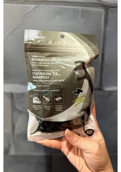 Bambu Kömürlü Çift Yönlü Diş Ipi 180'LI