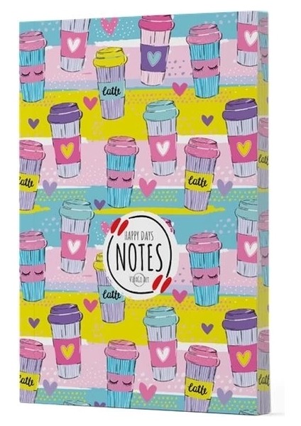 Kahve 10 - Yan Boyamalı Çizgili Defter