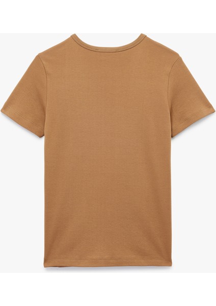 Pamuklu Kısa Kollu Bisiklet Yaka Basic Tişört fiyatları