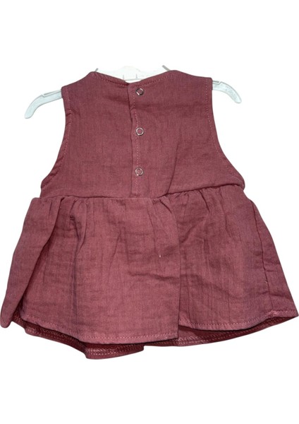 Kız Bebek Yazlık 2'li Takım – Kolsuz Bordo Bluz & Çizgili Şalvar Pantolon, %100 Pamuk fırsatları