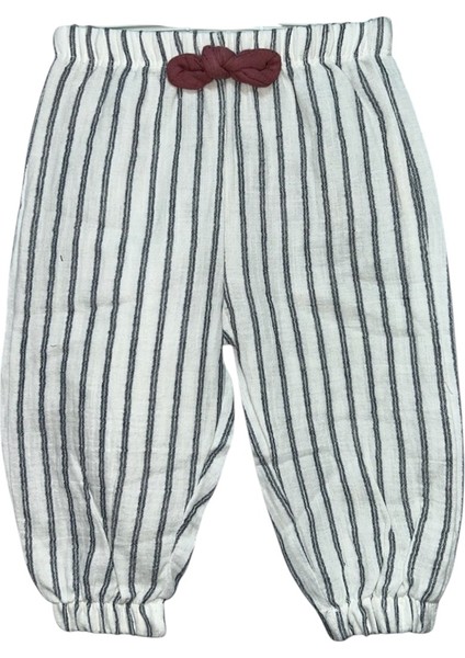Kız Bebek Yazlık 2'li Takım – Kolsuz Bordo Bluz & Çizgili Şalvar Pantolon, %100 Pamuk indirimleri