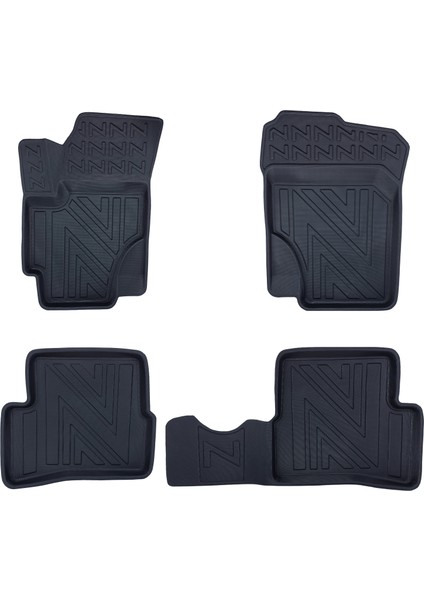 NewDeco Hyundai Accent Era 2006-2012 Için 5,5d Carbon Style Havuzlu Paspas - Tpe Malzeme