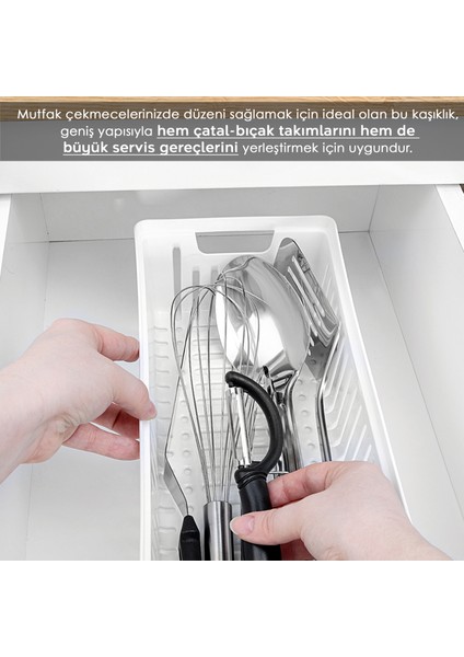 4'lü Modüler Kaşıklık Seti - Mutfak Düzenleyici Çekmece Içi Organizer Bıçaklık Kepçelik Beyaz fırsatları