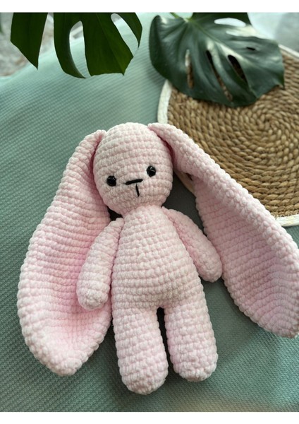 Elite Amigurumi Örgü Uyku Arkadaşı Kadife Ip Uzun Kulak Tavşan Oyuncak 1 Adet