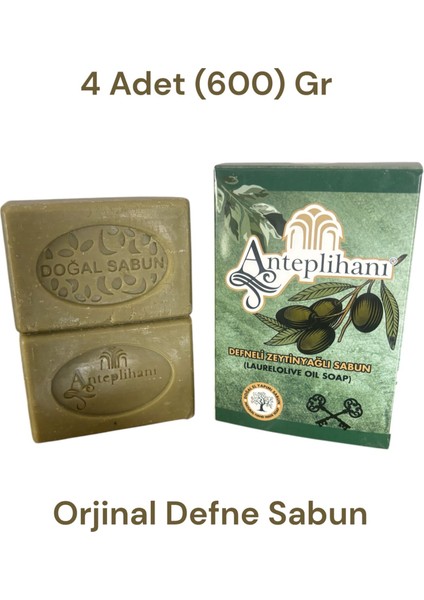 Zeytinyağlı Defne Sabun Saf Defne Doğal El Yapımı Naturel Sabun Soap 4 Adet 600 gr