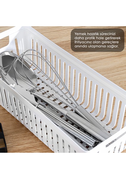 6'lı Modüler Kaşıklık Seti - Mutfak Düzenleyici Çekmece Içi Organizer Bıçaklık Kepçelik Beyaz indirimleri