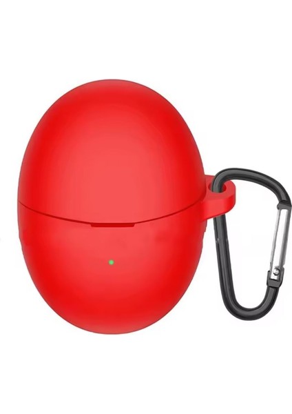 Huawei Freebuds 6 Uyumlu Kılıf Mat Kancalı Silikon SF13 Kırmızı