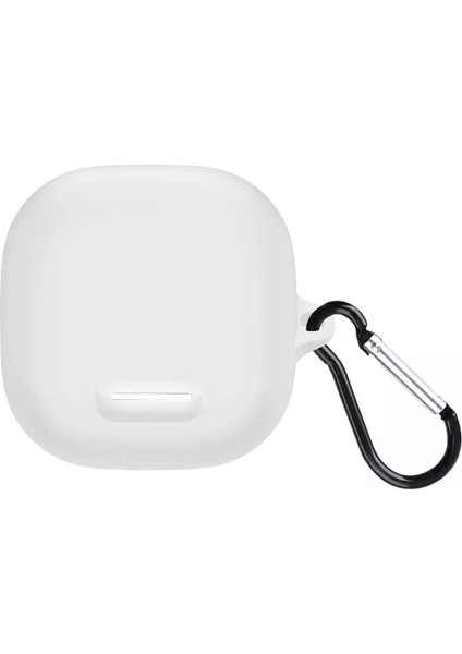 Anker Soundcore Liberty 4 Nc Uyumlu Kılıf Mat Kancalı Silikon SF13 Beyaz