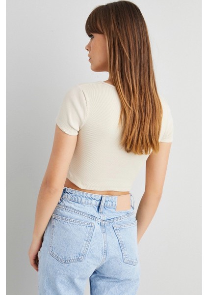Kadın Taş Kaşkorse Crop Bluz ELT58 fırsatları
