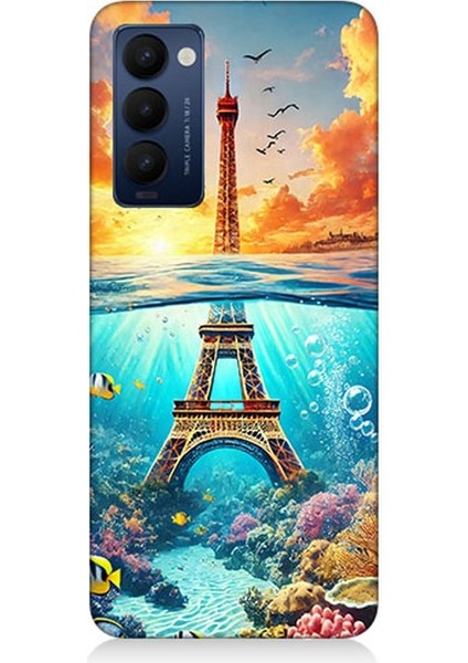 Tecno Camon 18 Uyumlu Denizaltında Eyfel Hayali Desenli Silikon Kılıf