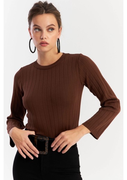 Kadın Taba Kısa Triko Bluz YV290 fiyatları