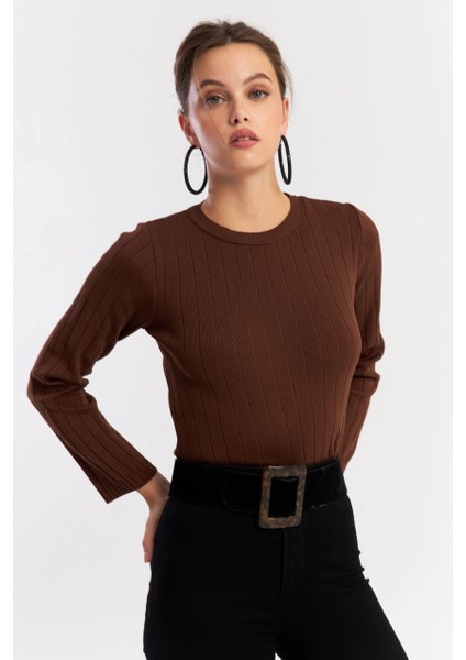 Kadın Taba Kısa Triko Bluz YV290 modelleri