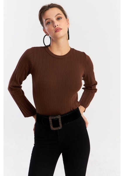 Kadın Taba Kısa Triko Bluz YV290 fırsatları
