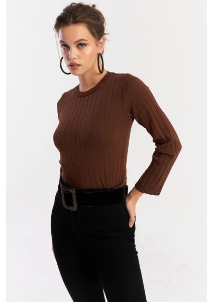 Kadın Taba Kısa Triko Bluz YV290 indirimleri