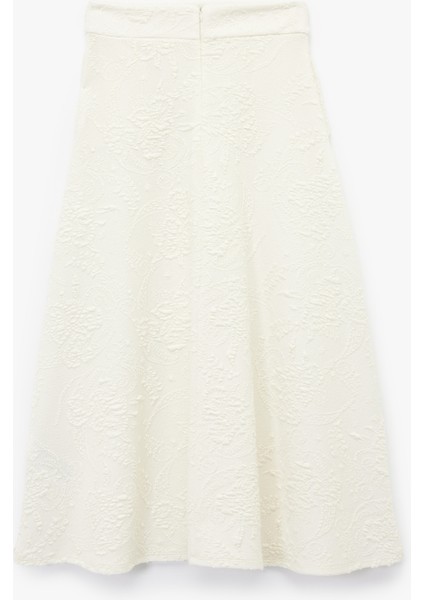 Rahat Kalıp Floral Dokulu Midi Boy Çan Etek fiyatları